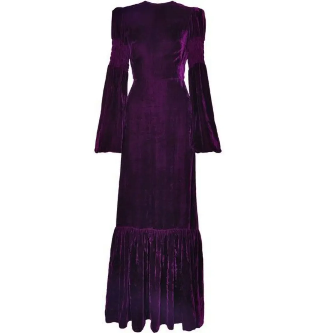 The Vampire’s Wife Amethyst Velvet Gown Deep Plum Size UK 12 for rent on The Volte - main image