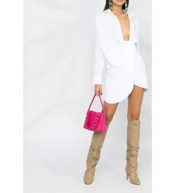 Jacquemus Rent Bahia Shirt Mini Dress White Size 12 for rent on The Volte - image 3