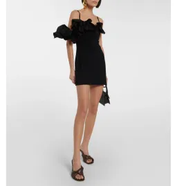 Jacquemus Le Robe Duna Frill Dress Black Size UK 10 for rent on The Volte - image 3