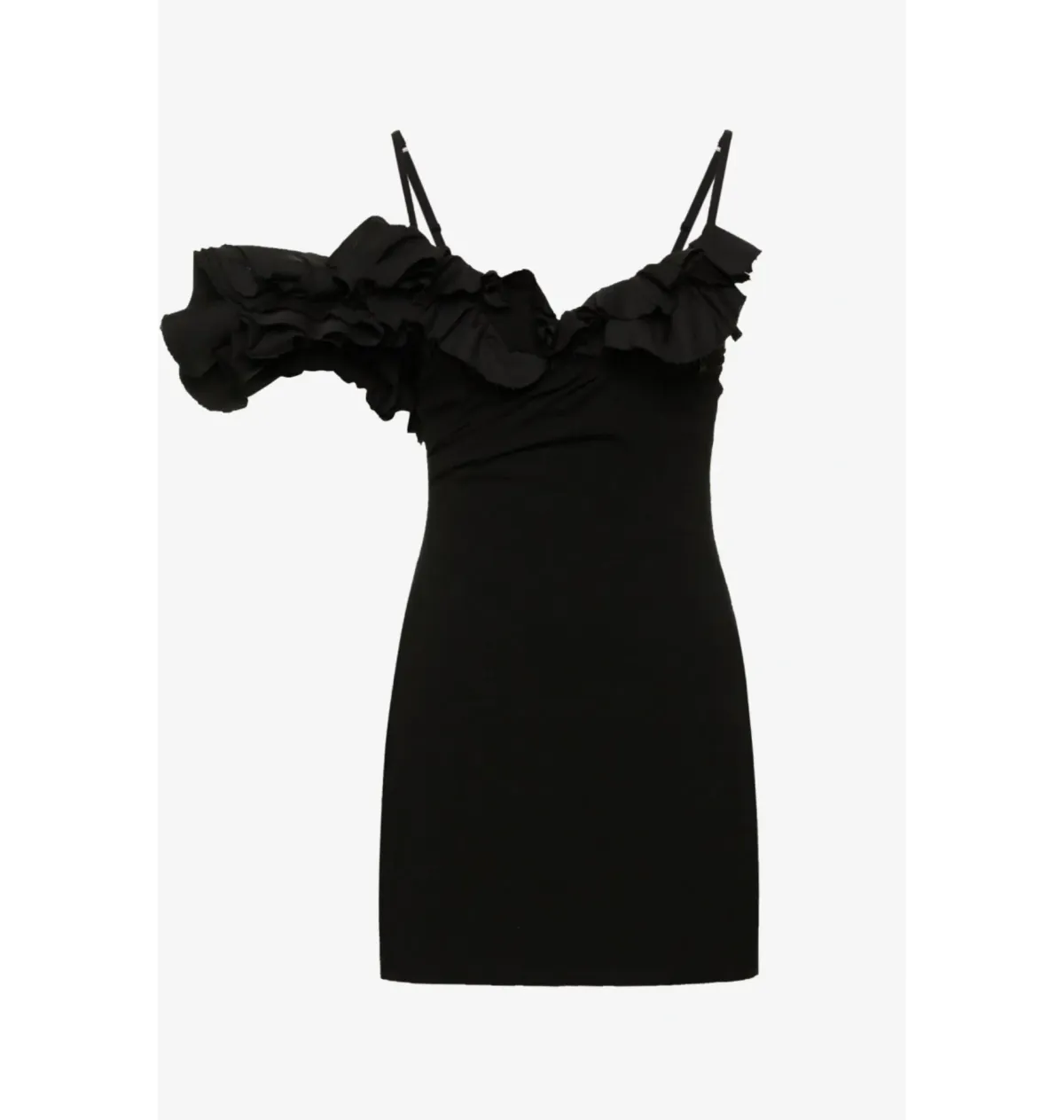 Jacquemus Le Robe Duna Frill Dress Black Size UK 10 - Image 6