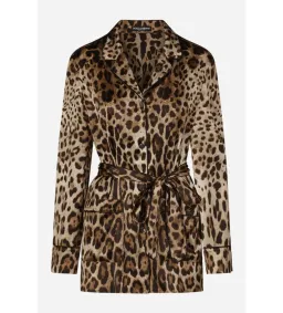 Dolce & Gabbana Silk Belted Blazer Leopard Size 12 for rent on The Volte - image 6