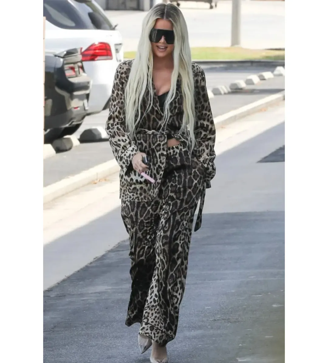 Dolce & Gabbana Silk Belted Blazer Leopard Size 12 for rent on The Volte - main image