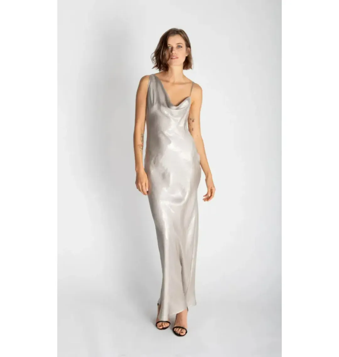 Rat & Boa Gaia Slip Dress Silver Snake Size UK 12 for rent on The Volte - main image