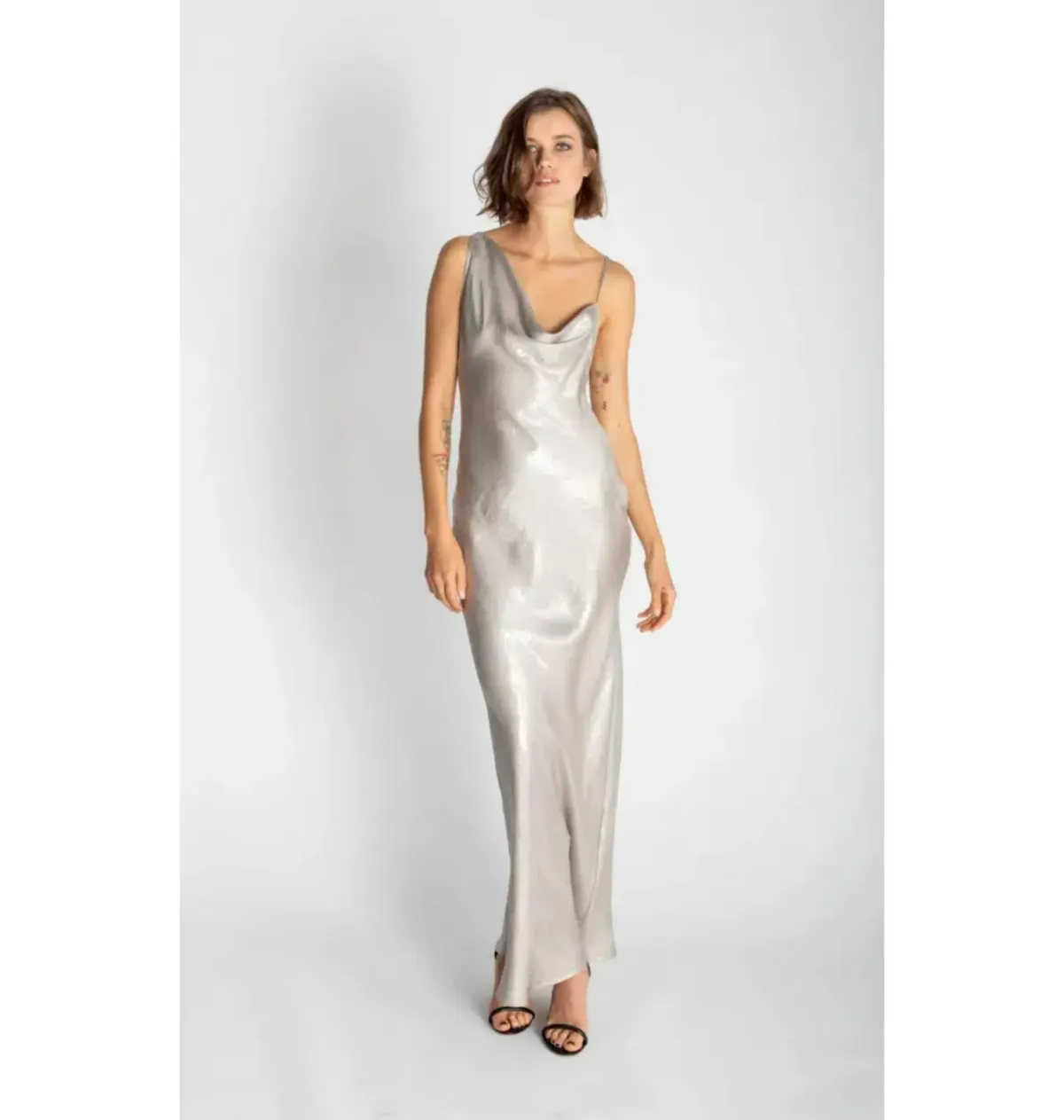 Rat & Boa Gaia Slip Dress Silver Snake Size UK 12 for rent on The Volte - main image