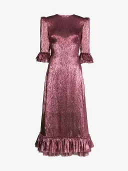 The Vampire's Wife The Falconetti Midi Dress in Berry Pink Size UK 12 for rent on The Volte - image 3