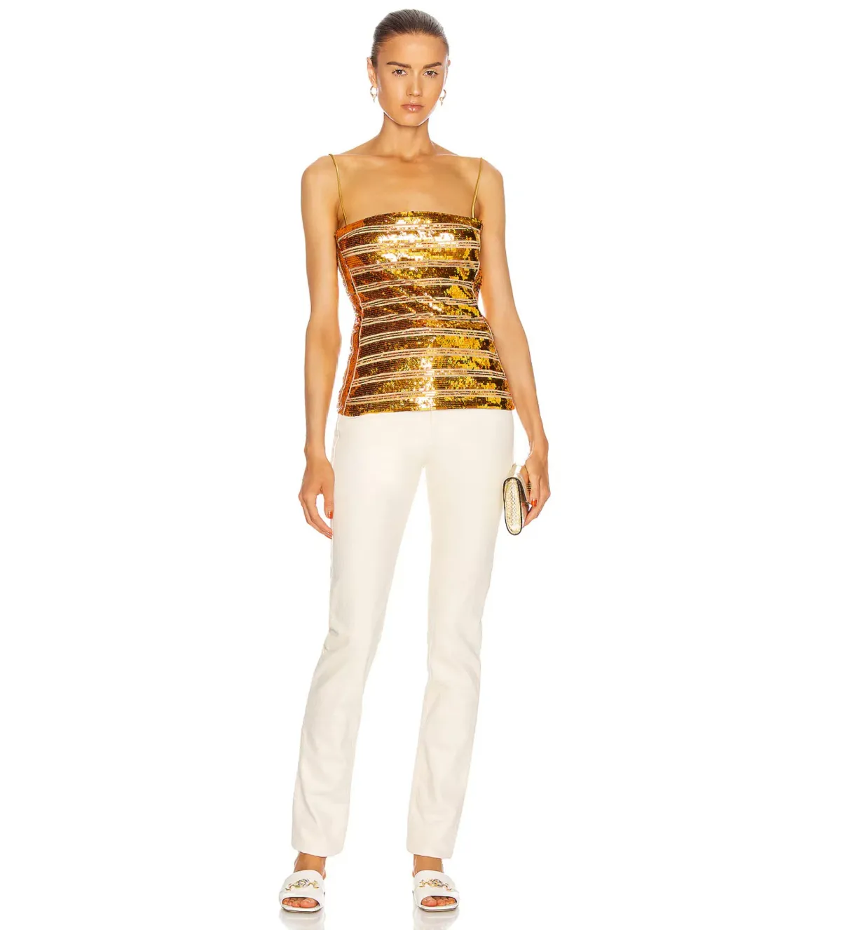 Galvan Stargaze sequin top in Honeycomb Size UK 12 - Image 1