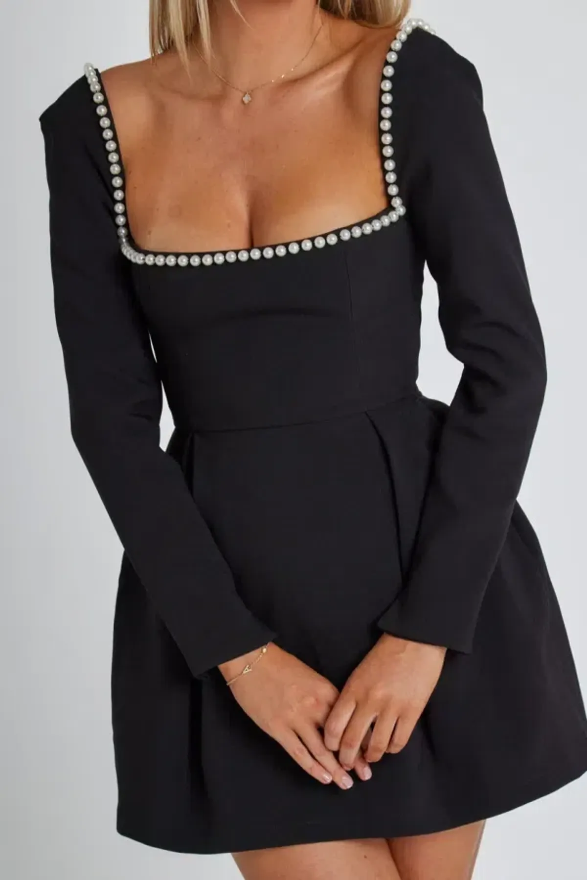 The Ultimate Muse Pearl Mini Dress Black Size 10 - Image 3