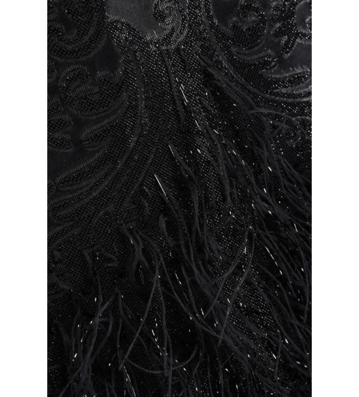 Ganni Jacquard Feather Mini Dress Black Size UK 10 - Image 3