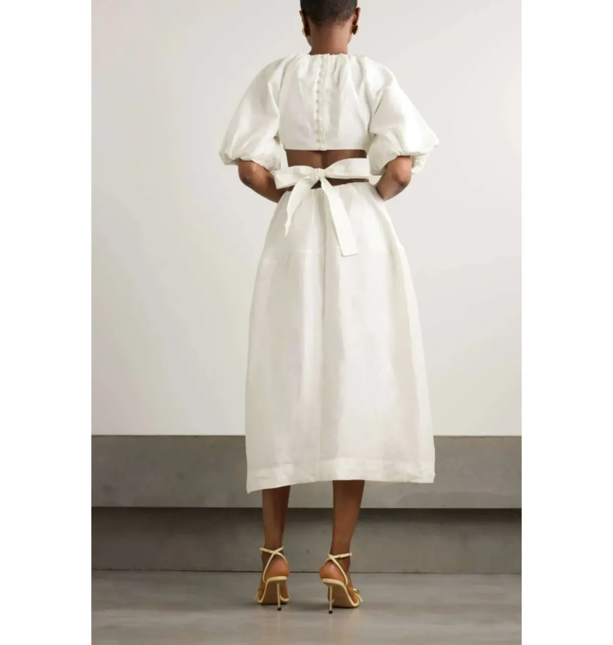 Aje Mimosa Dress Ivory Size UK 8 - Image 3