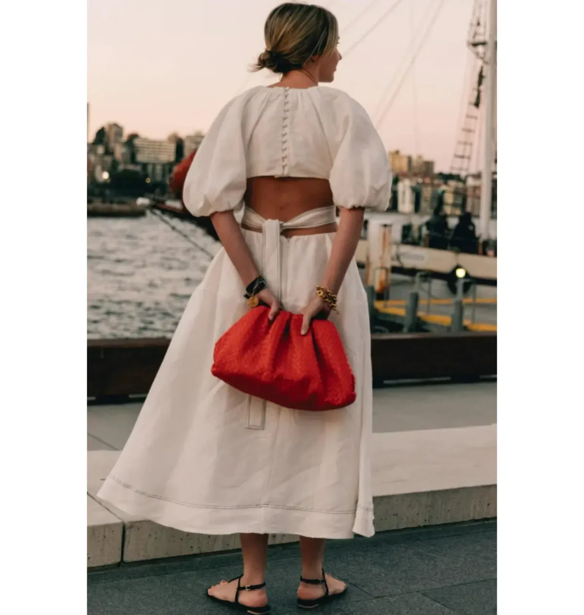 Aje Mimosa Dress Ivory Size UK 8 - Image 4