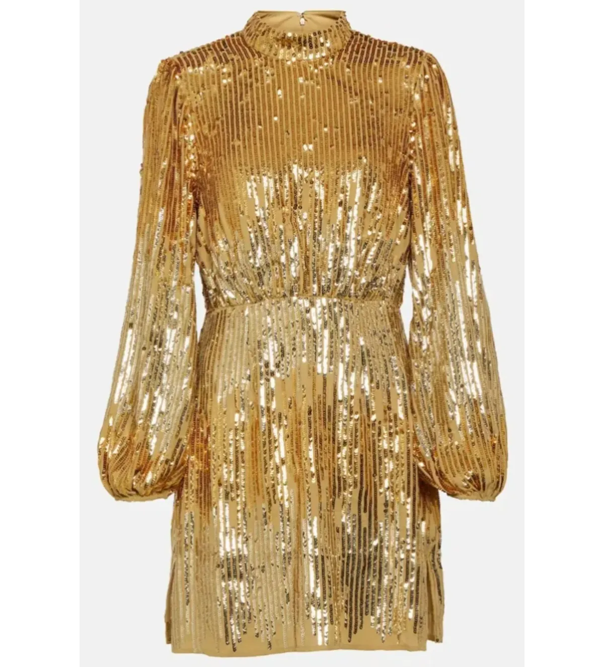 RIXO Samantha Mini Dress Gold Sequin Size S / UK 10 - Image 4