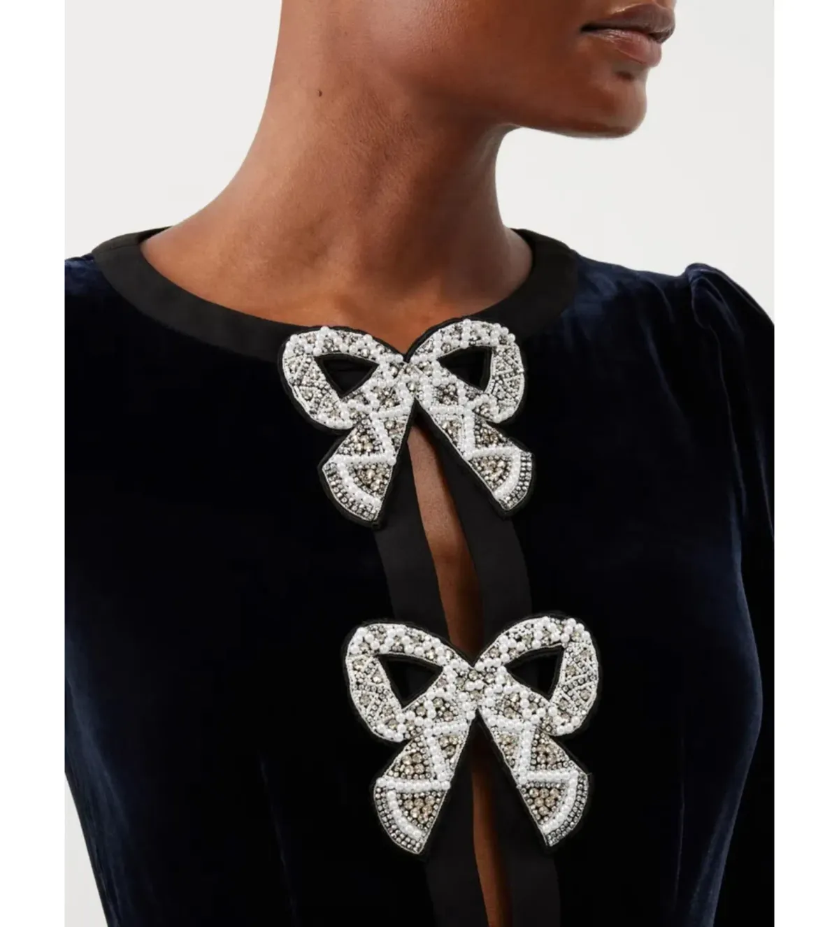 Saloni Camille Mini Dress Navy Size UK 12 - Image 2