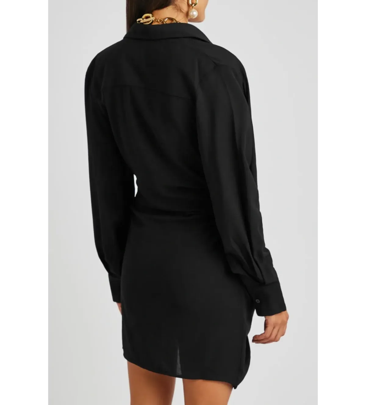 Jacquemus Bahia Shirt Dress Black Size 8 - Image 2