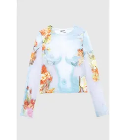 Jean Paul Gaultier Blue floral body Top Blue Size L for rent on The Volte - image 3