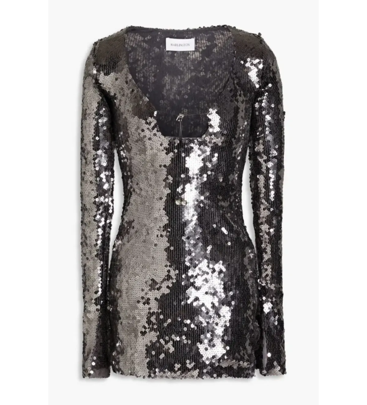 16ARLINGTON Solaria Mini Dress Anthracite Sequin Size UK 10 - Image 3