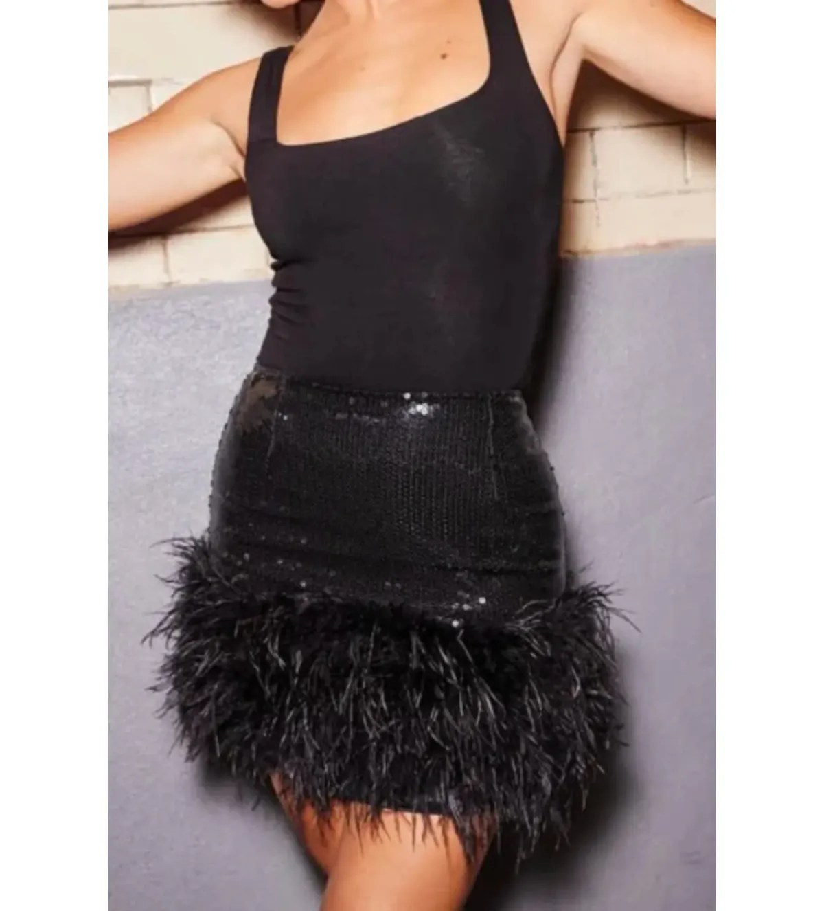 Nadine Merabi Roxy Mini Skirt Black Size UK 12 - Image 3