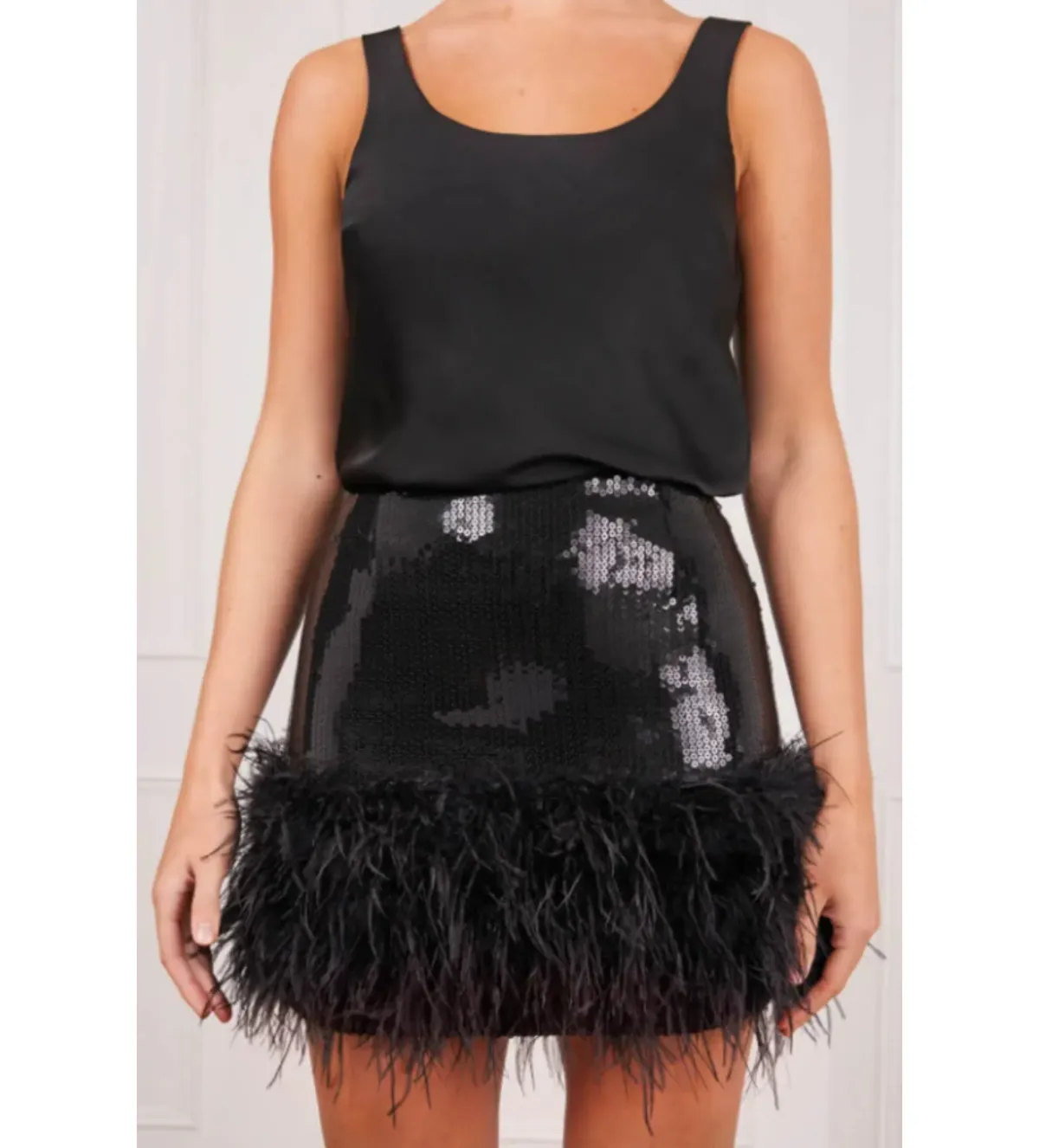Nadine Merabi Roxy Mini Skirt Black Size UK 12 - Image 1