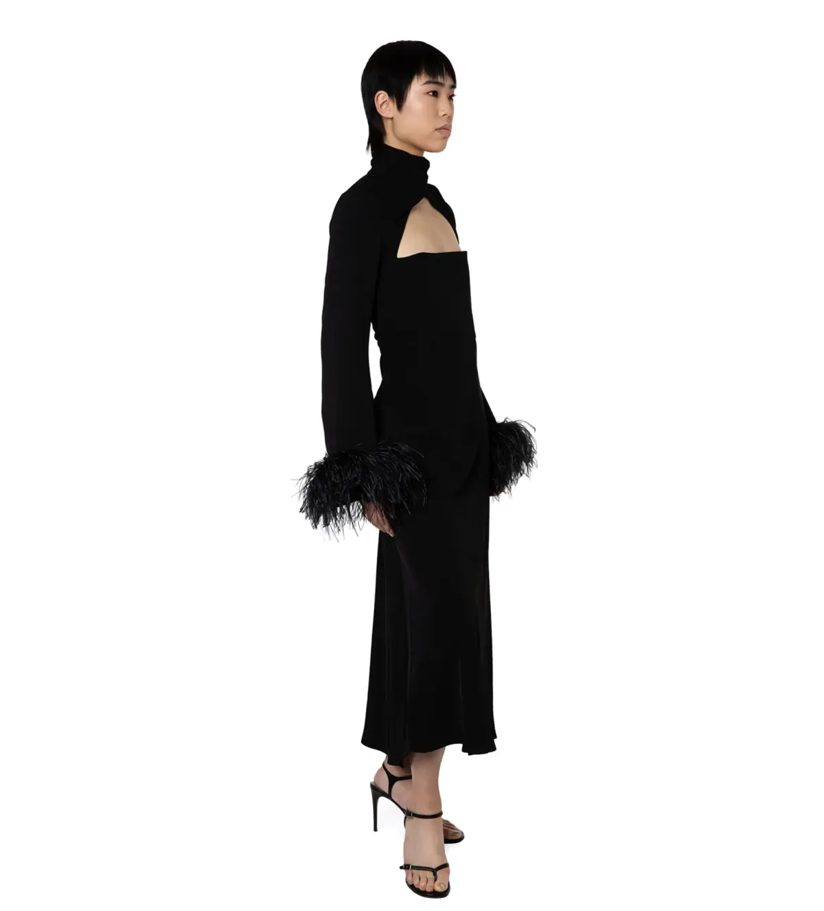 16ARLINGTON Odessa Midi Dress Black Size UK 10 - Image 2