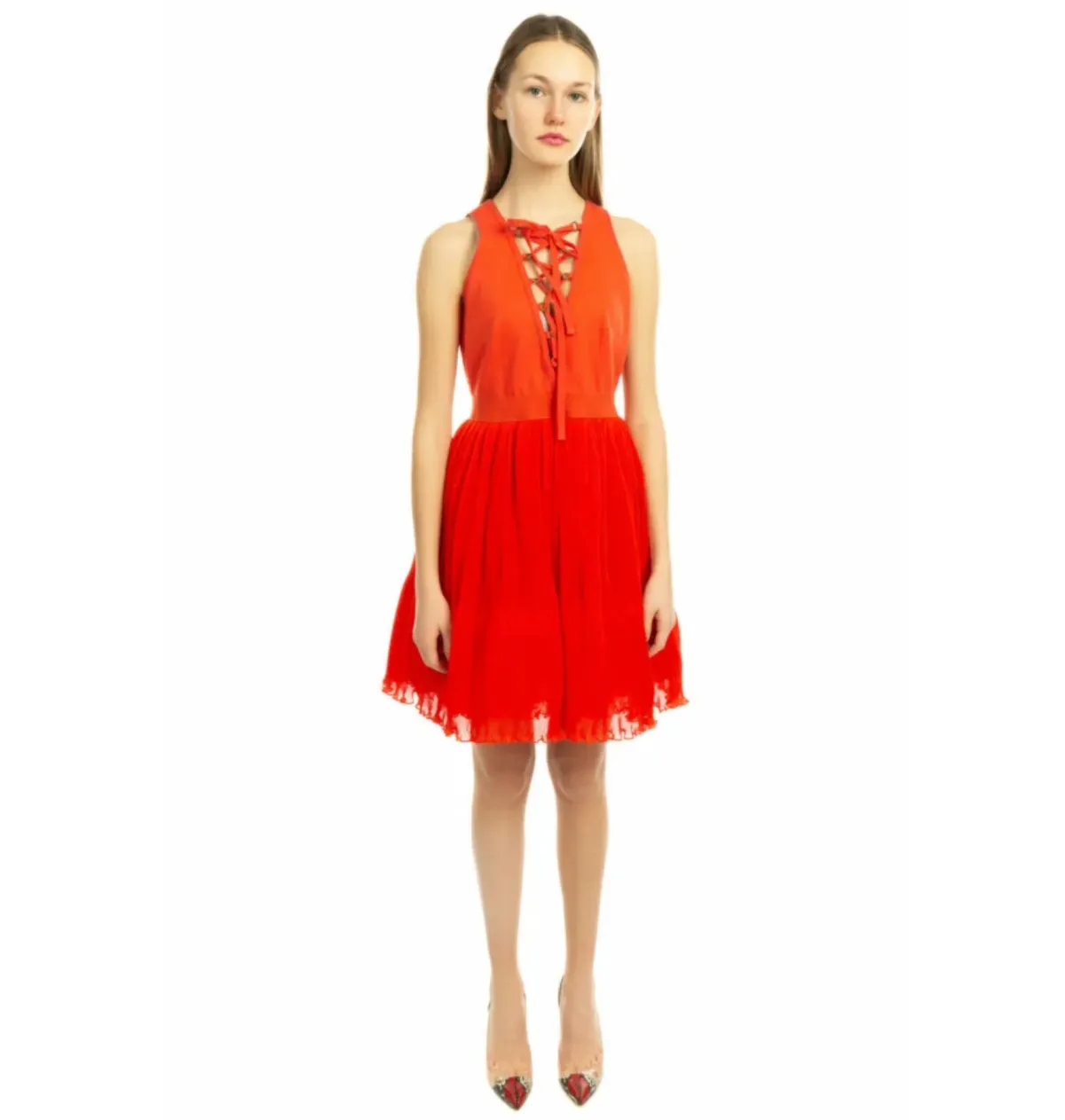 Manoush Fit and Flare Tulle Mini Dress Red Size 12 - Image 1