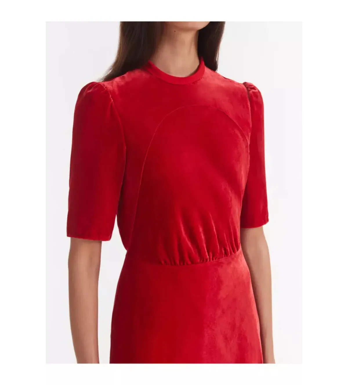 Saloni Dahlia Midi Dress Red Size UK 14 - Image 2