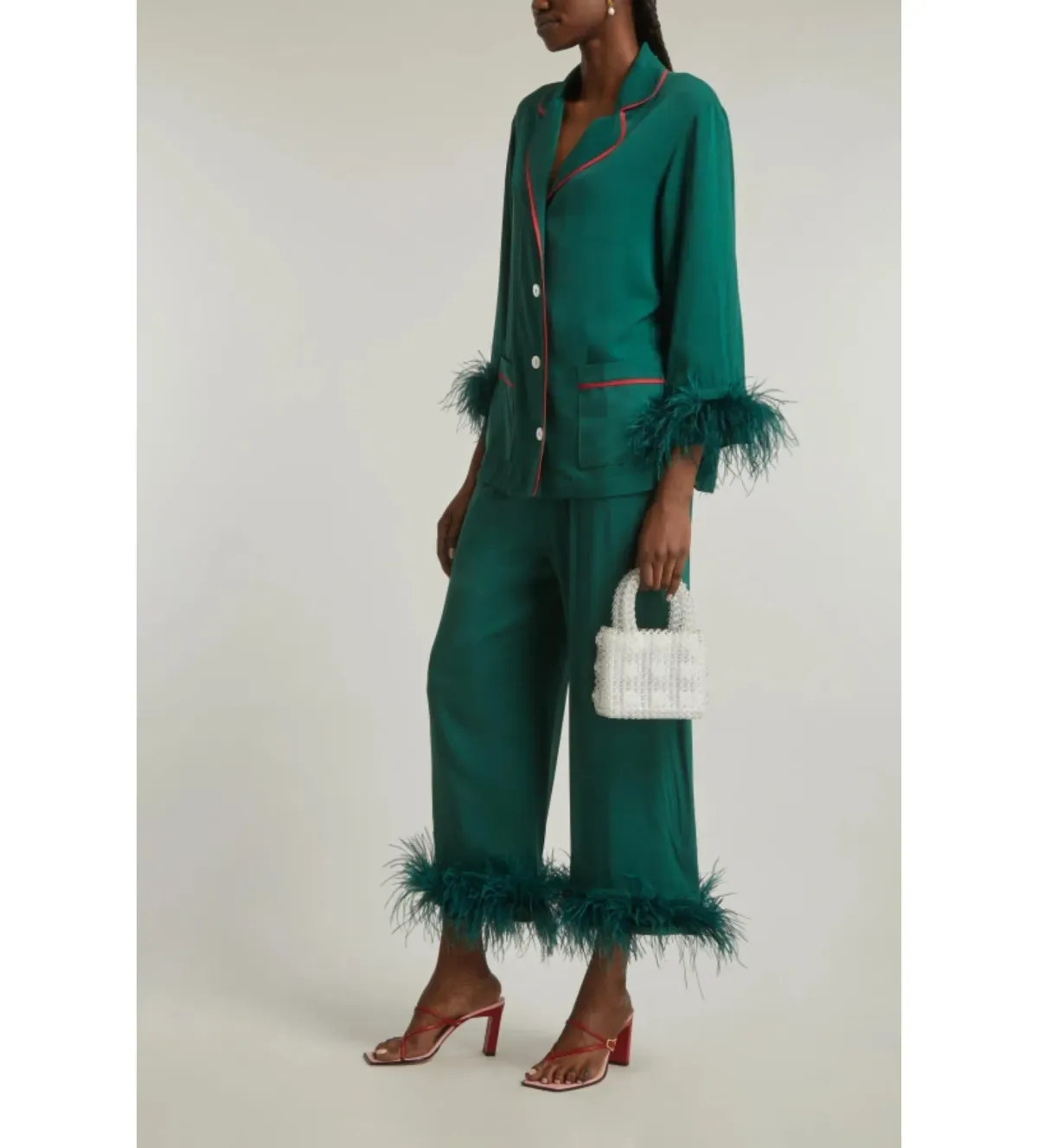 Sleeper Party Pyjama Set Green Size UK 10 - Image 1