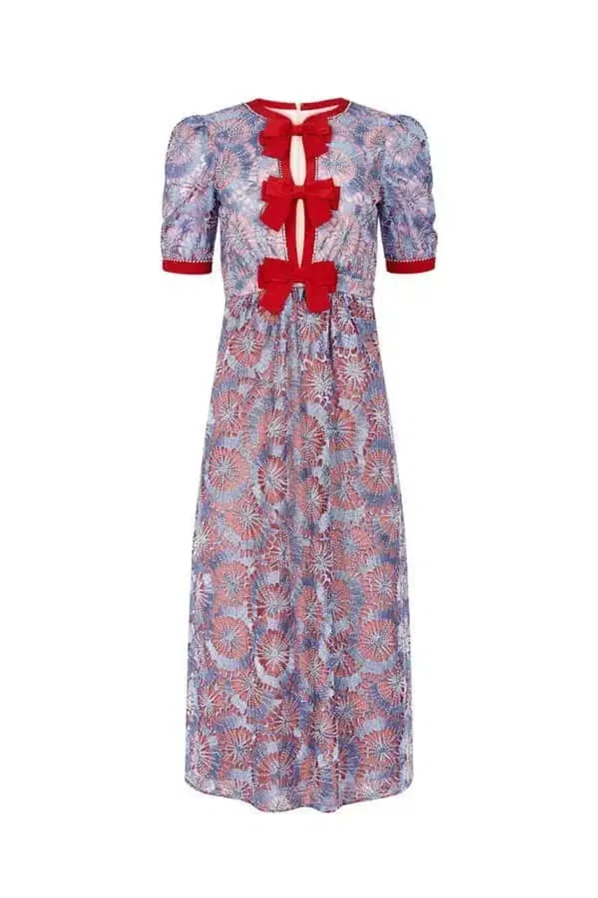 Saloni Jamie C Midi Dress Blue Size UK 12 - Image 3