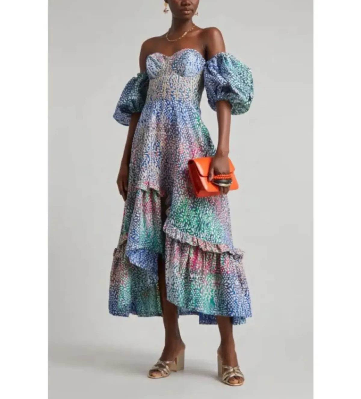 Sika Spot Midi Dress Blue Size UK 12 - Image 1