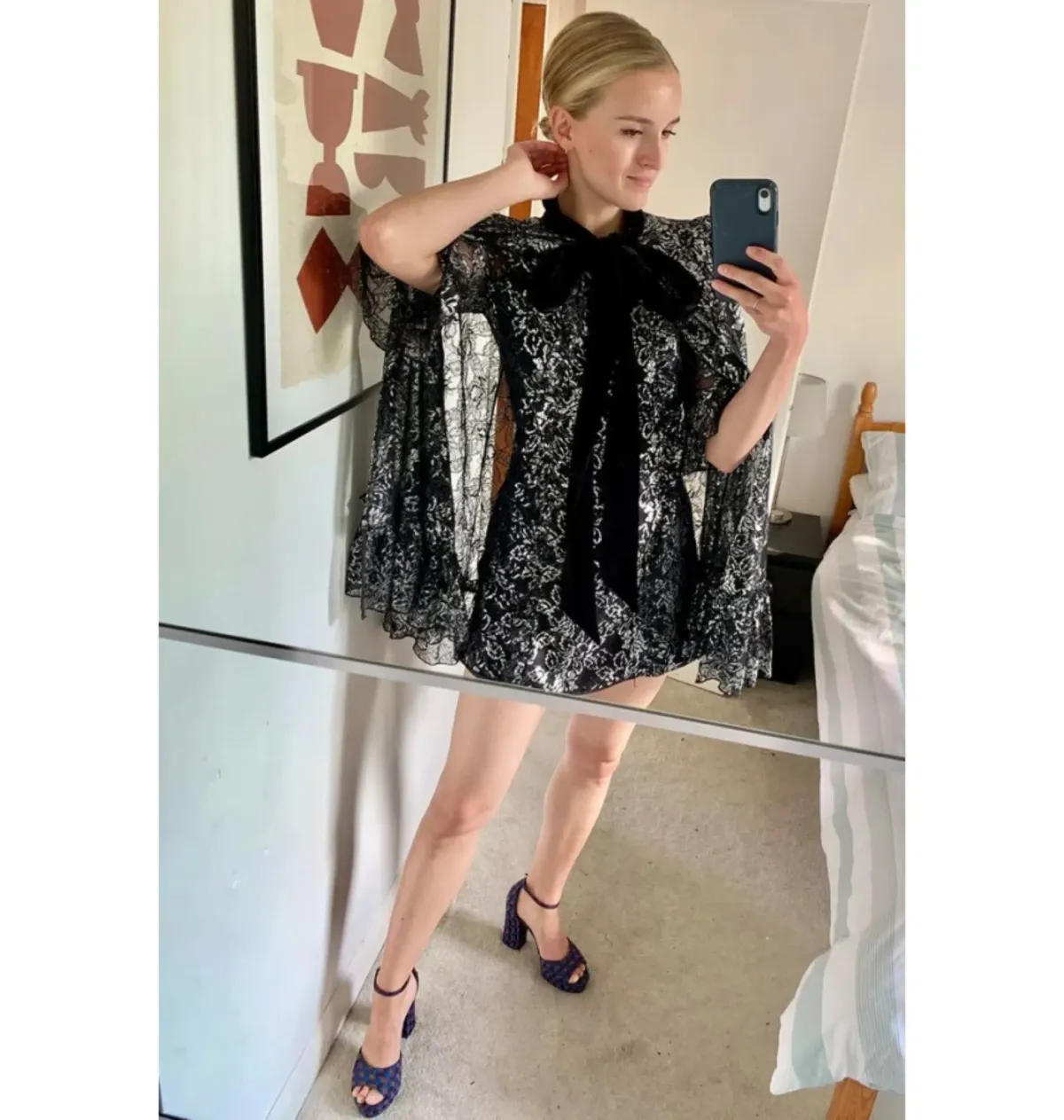 The Vampire’s Wife x H&M Jacquard Mini Dress Print Size 12 - Image 5