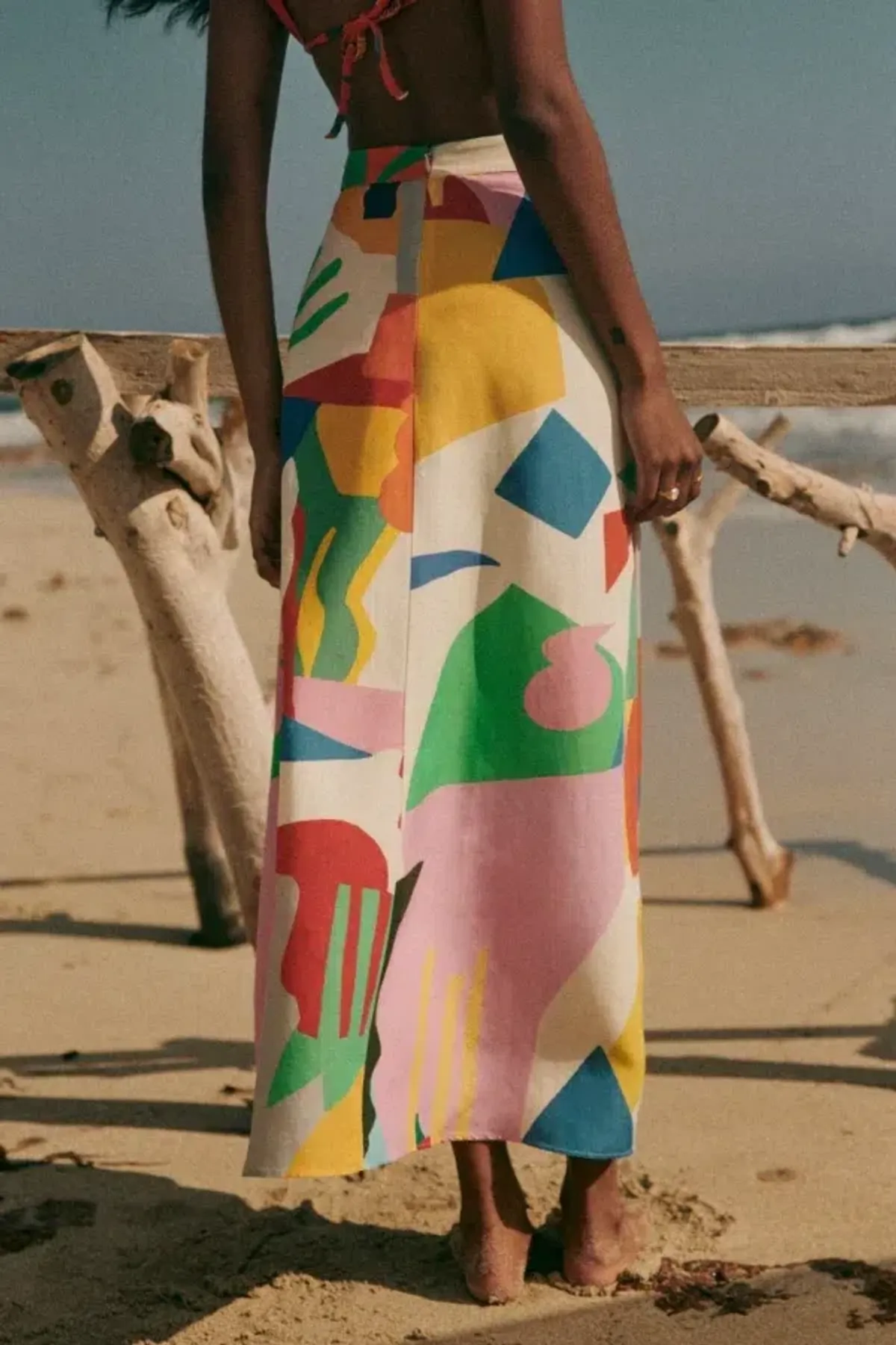 Sezane Louella Skirt Multi Print Size 12 - Image 1