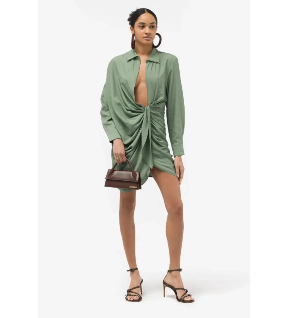 Jacquemus Bahia Mini Dress Green Size UK 14 - Image 3