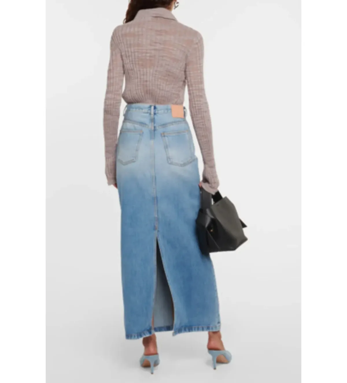 Acne Studios Maxi Denim Skirt Blue Size UK 12 - Image 3