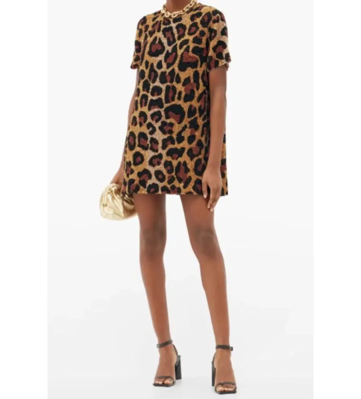 Ashish Georgette Mini Dress Animal Print Size UK 10 - Image 1