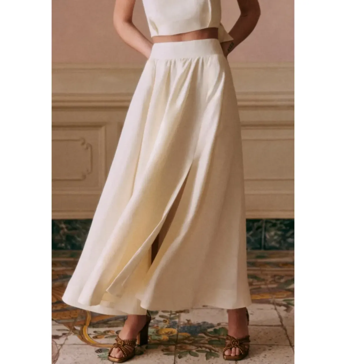 Sezane Sophie Skirt White Size 12 - Image 3