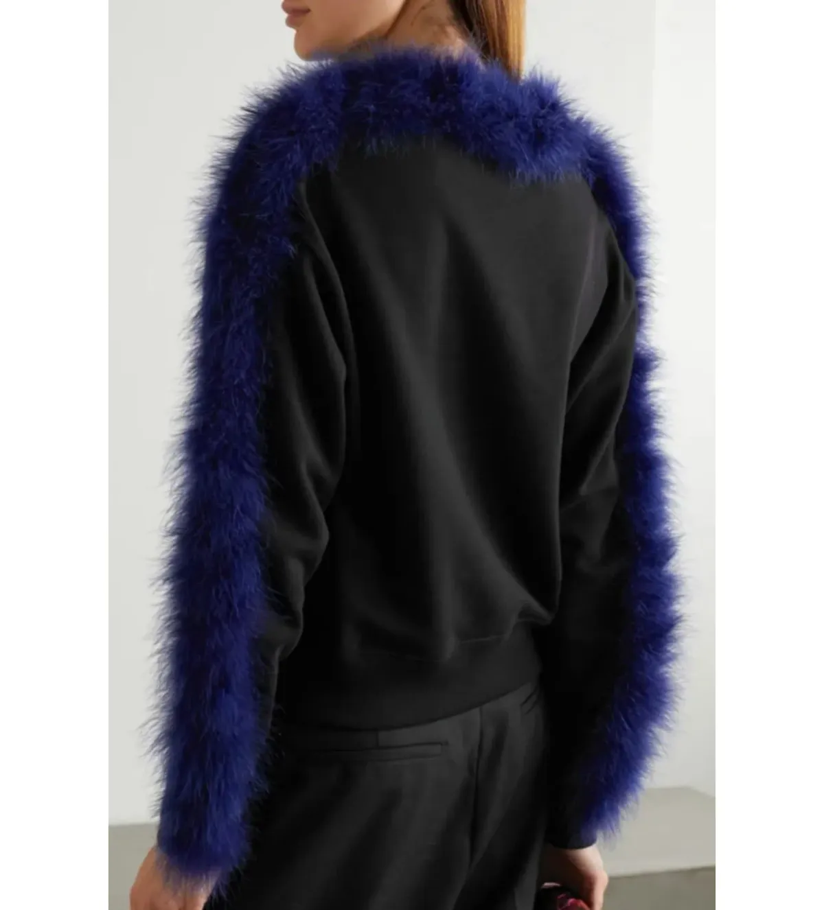 Dries Van Noten Feather-trimmed Sweater Black Size UK 10 - Image 2