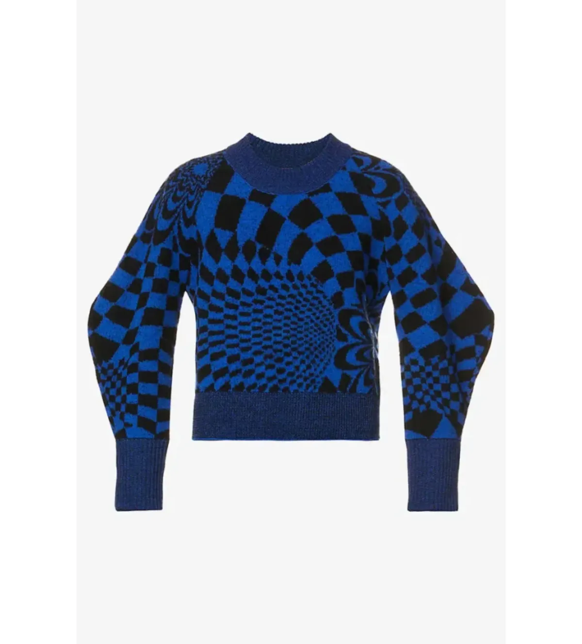 Stella McCartney Intarsia Knitted Jumper & Skirt Midi Set Blue Size UK 12 - Image 3