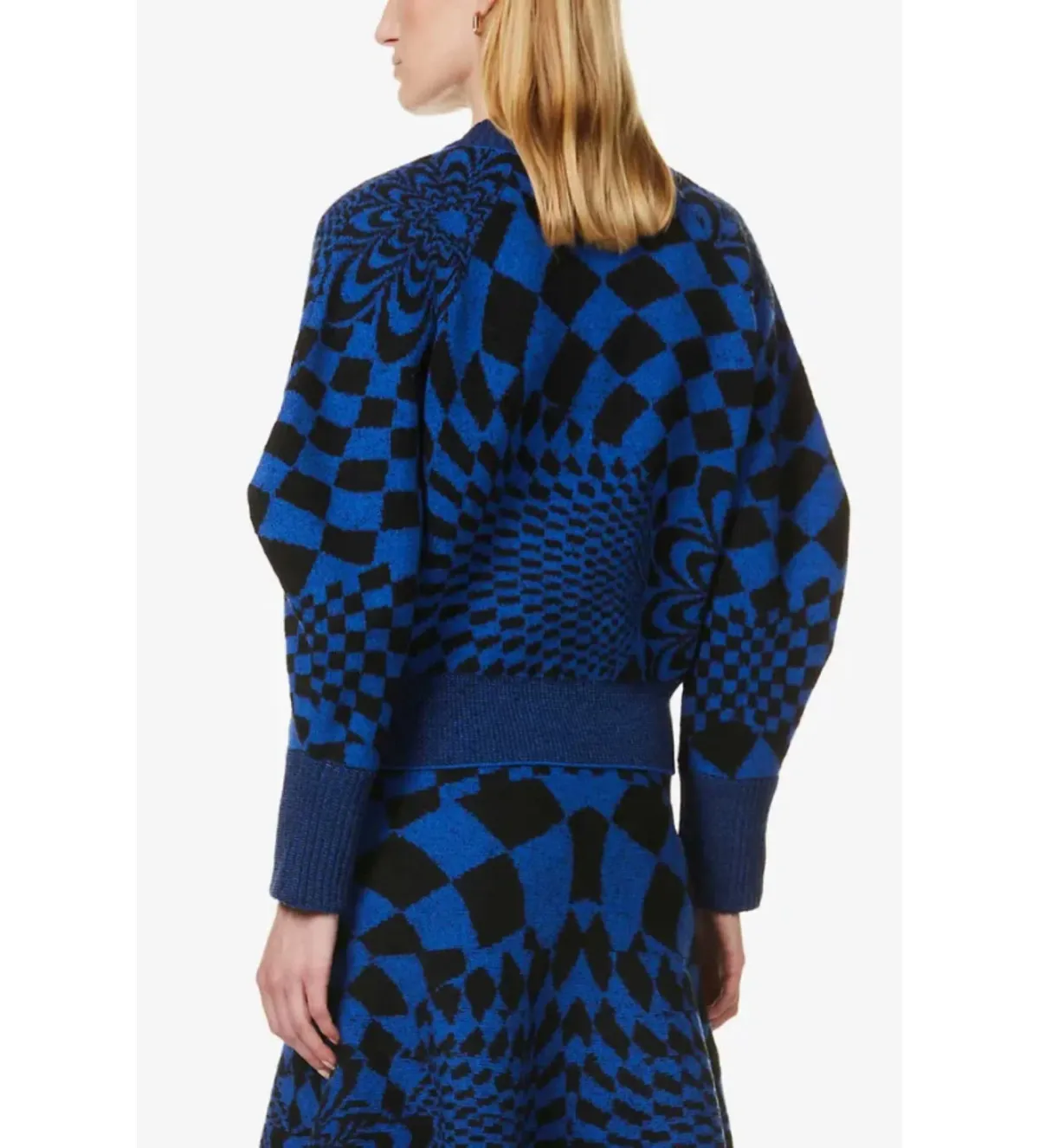 Stella McCartney Intarsia Knitted Jumper & Skirt Midi Set Blue Size UK 12 - Image 2