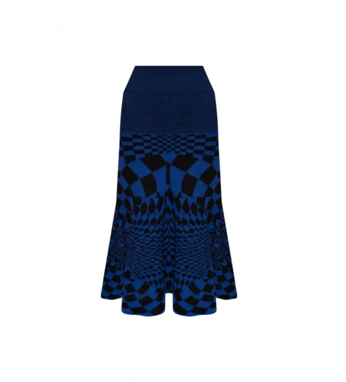 Stella McCartney Intarsia Knitted Jumper & Skirt Midi Set Blue Size UK 12 - Image 4