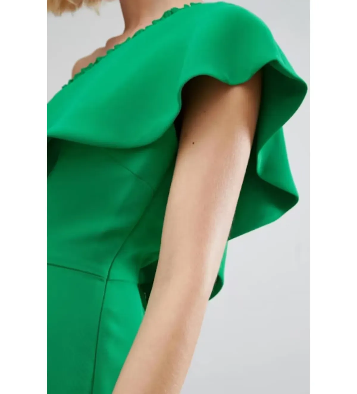 Whistles Teagan One Shoulder Dress in Green Size UK 12 - Image 4