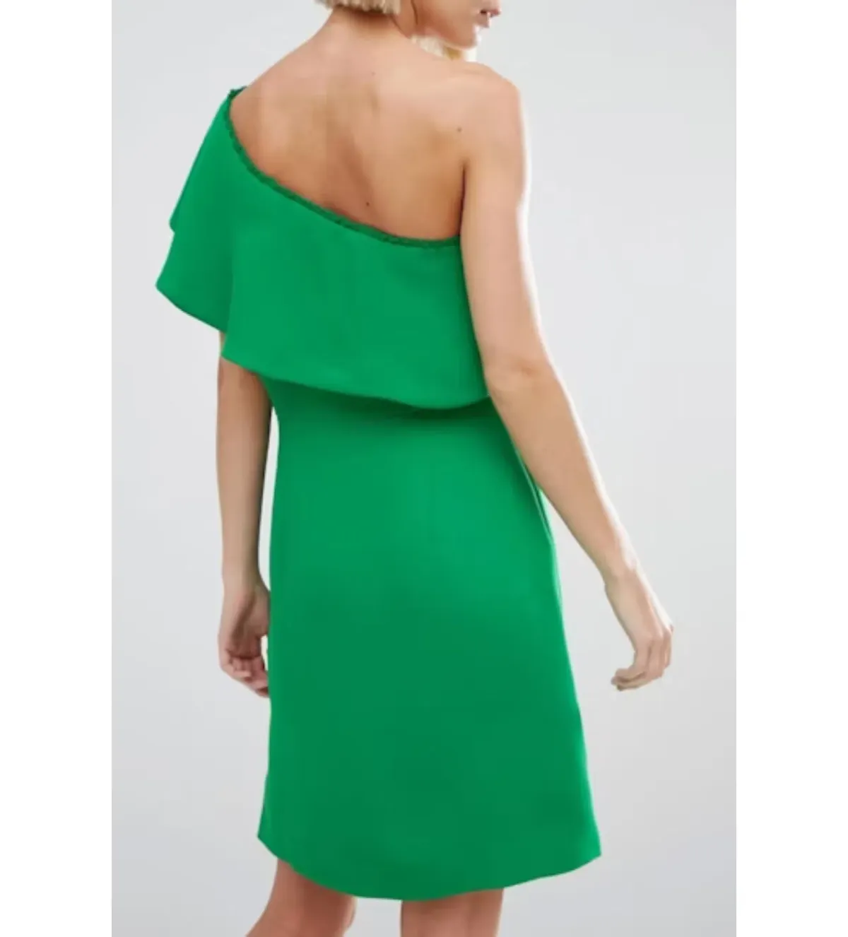 Whistles Teagan One Shoulder Dress in Green Size UK 12 - Image 3