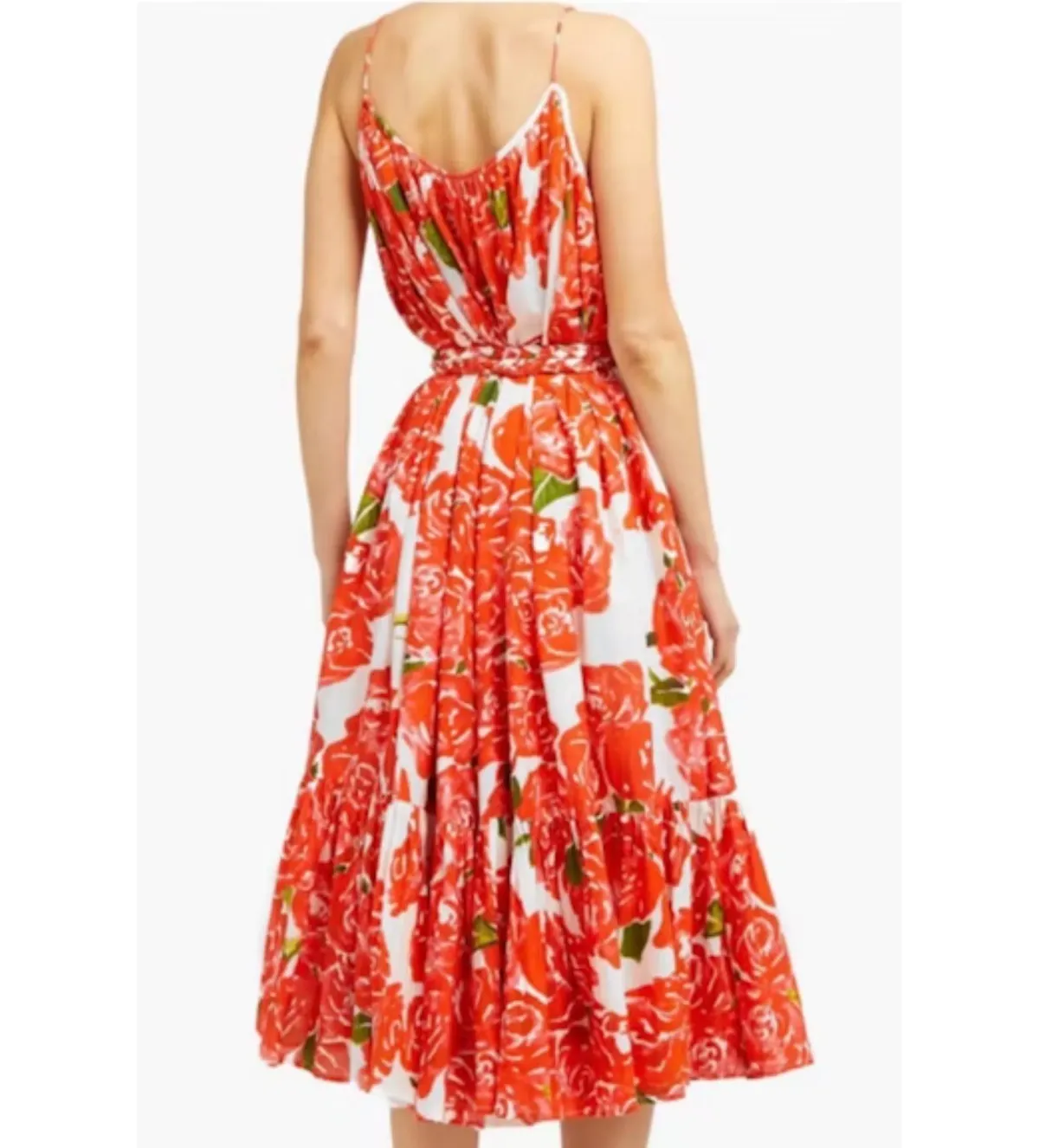 Rhode Lea Tiered Cotton Poplin Dress in Floral Print Size UK 10 - Image 2