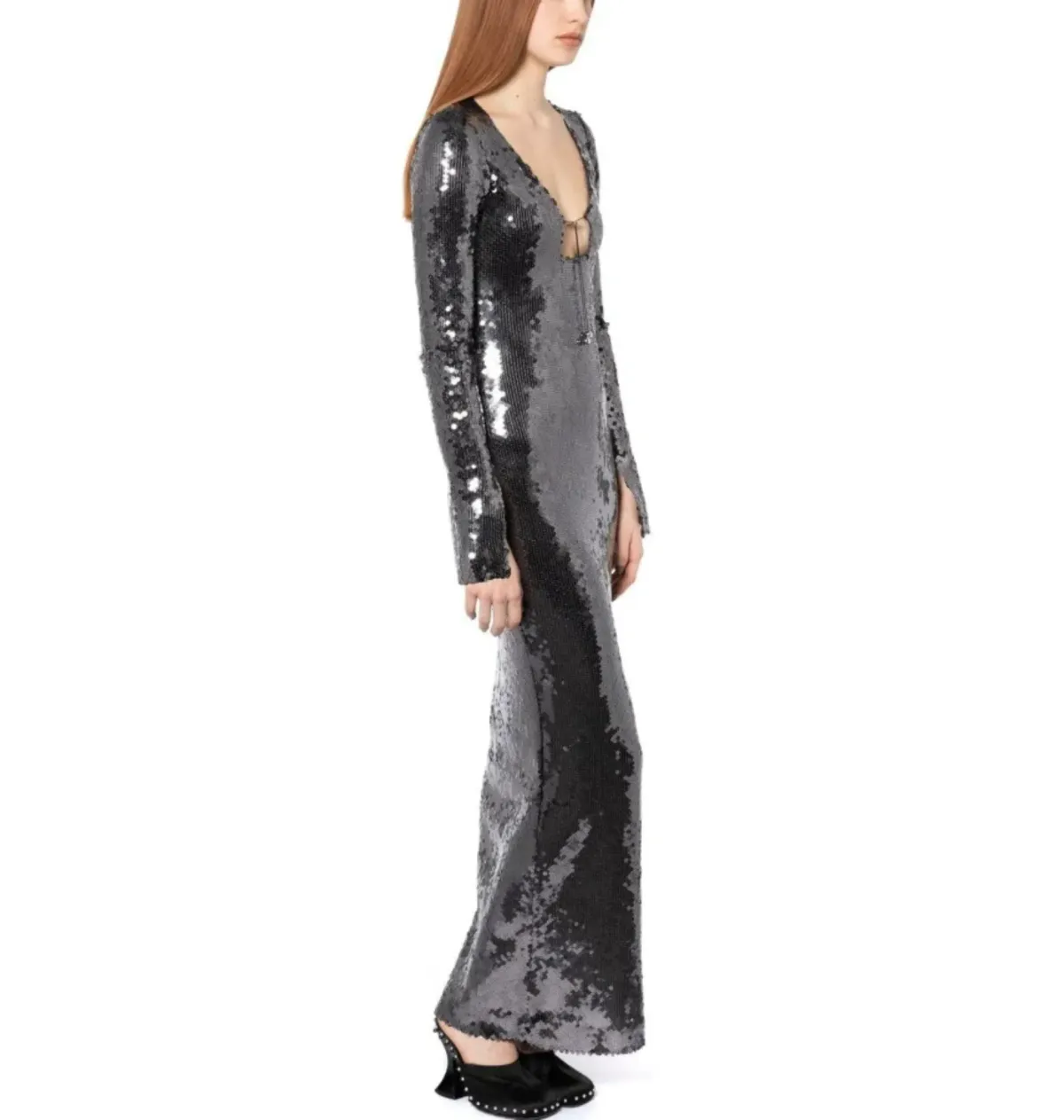 16arlington Solaria Dress Metallic Grey Size UK 10 - Image 3