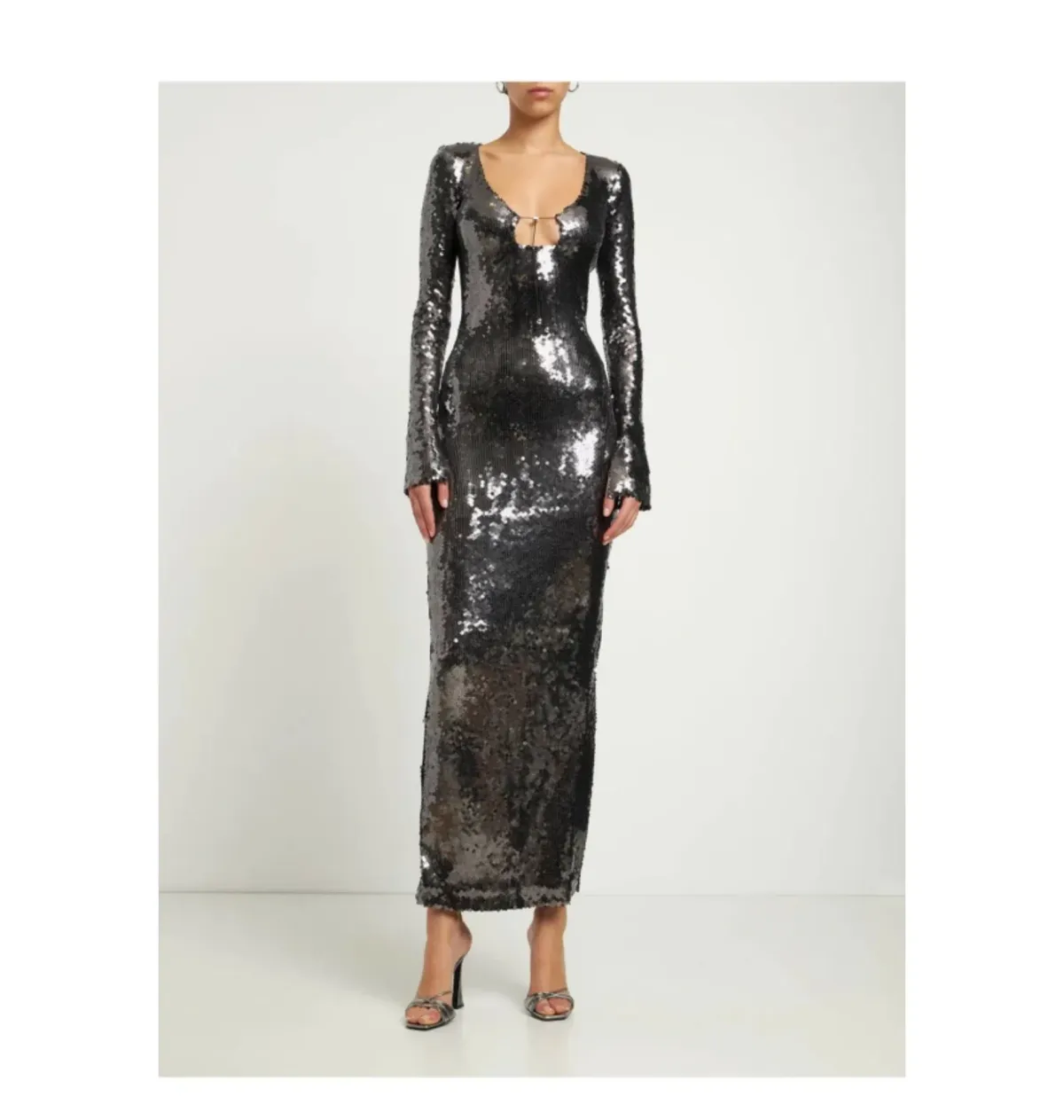 16arlington Solaria Dress Metallic Grey Size UK 10 - Image 1