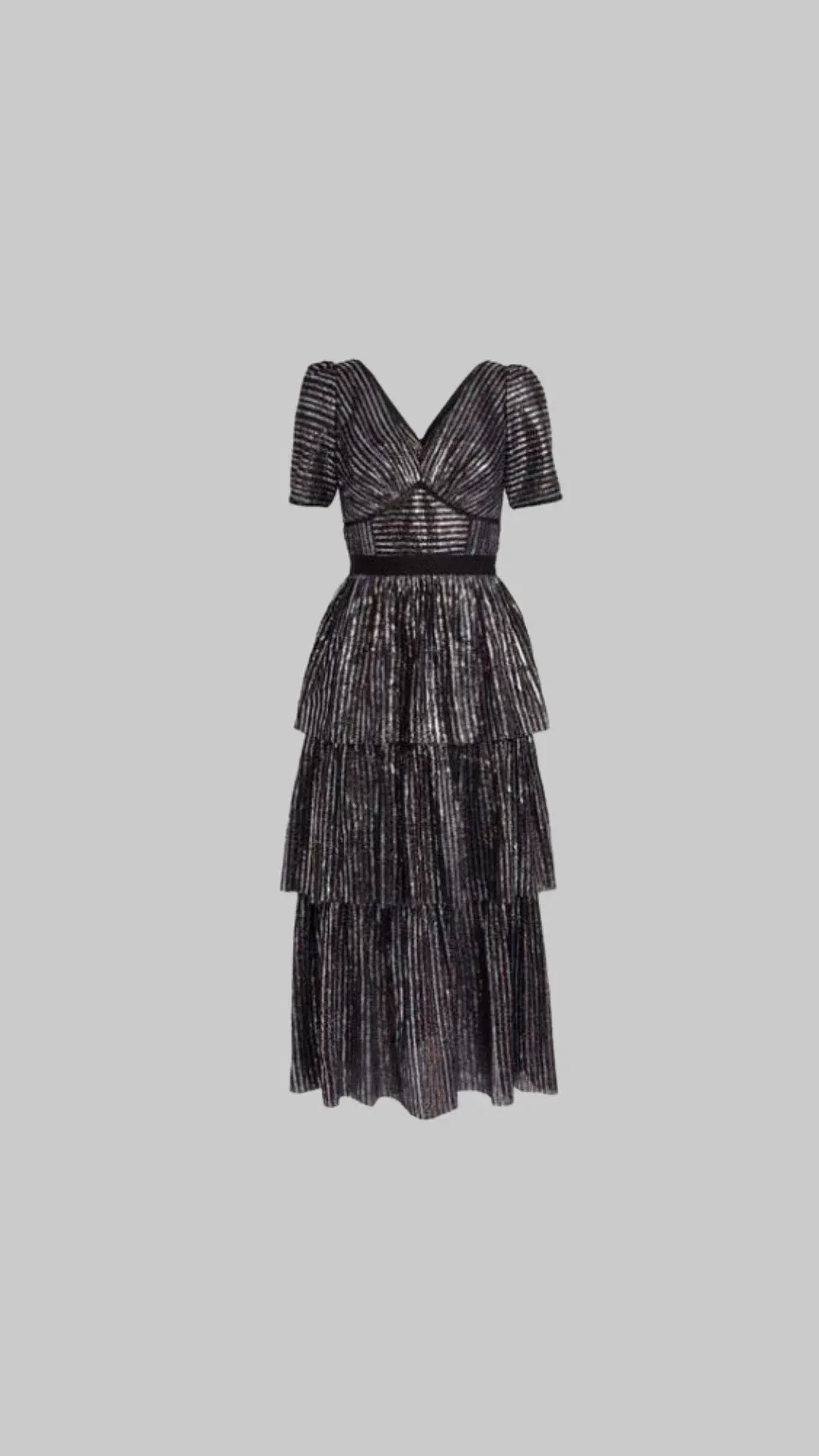 Self-Portrait Tiered Sequin Midi Dress Size UK 12 for rent on The Volte - main image