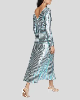 Rixo Emmy Multi Colour Sequin Midi Dress Size UK 12 for rent on The Volte - image 2