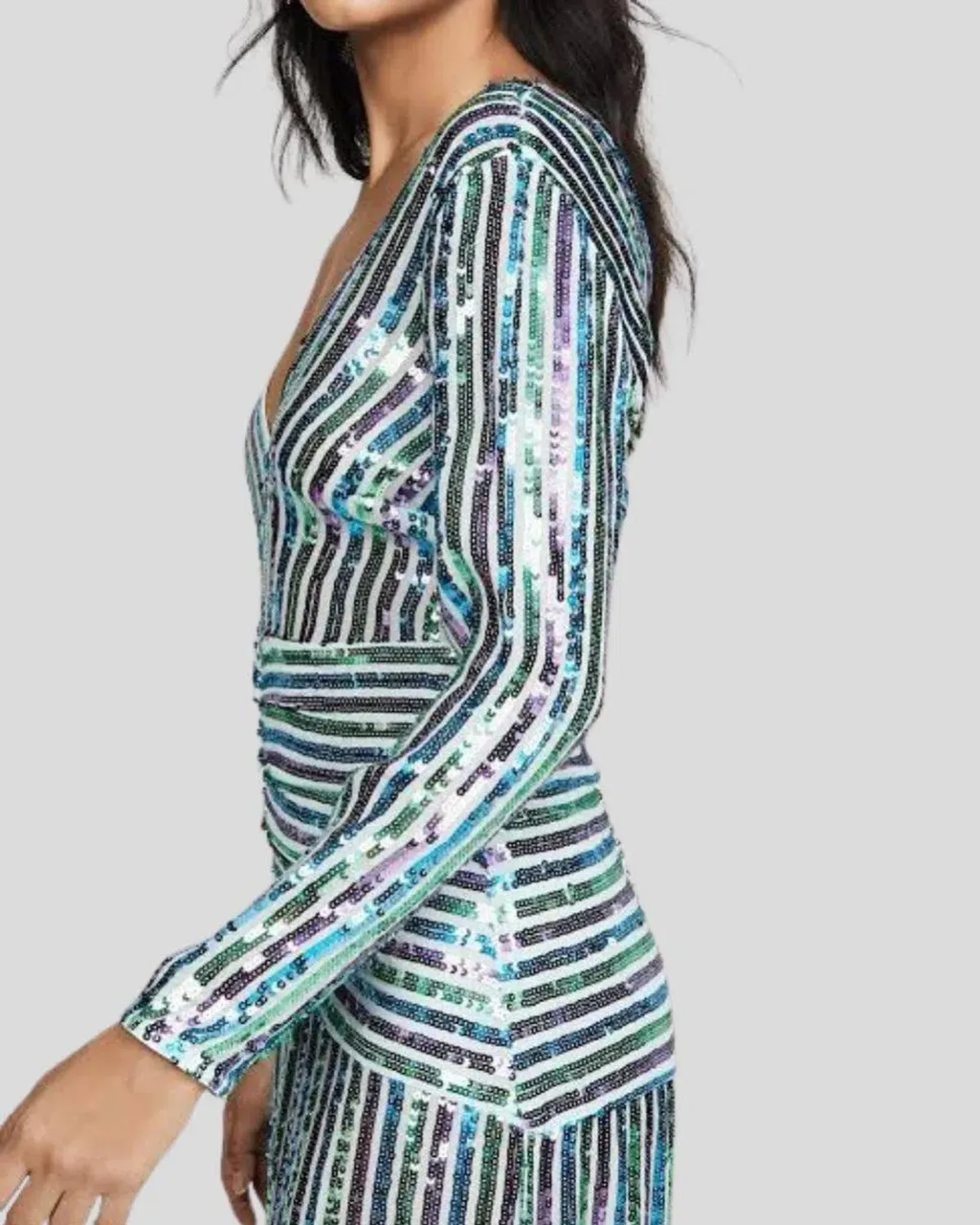 Rixo Emmy Multi Colour Sequin Midi Dress Size UK 12 - Image 3