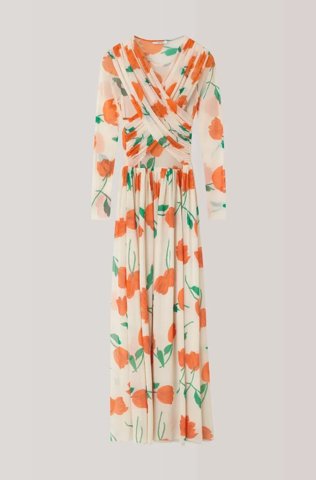 Ganni Tilden Mesh Maxi Dress Floral Size UK 12 - Image 3