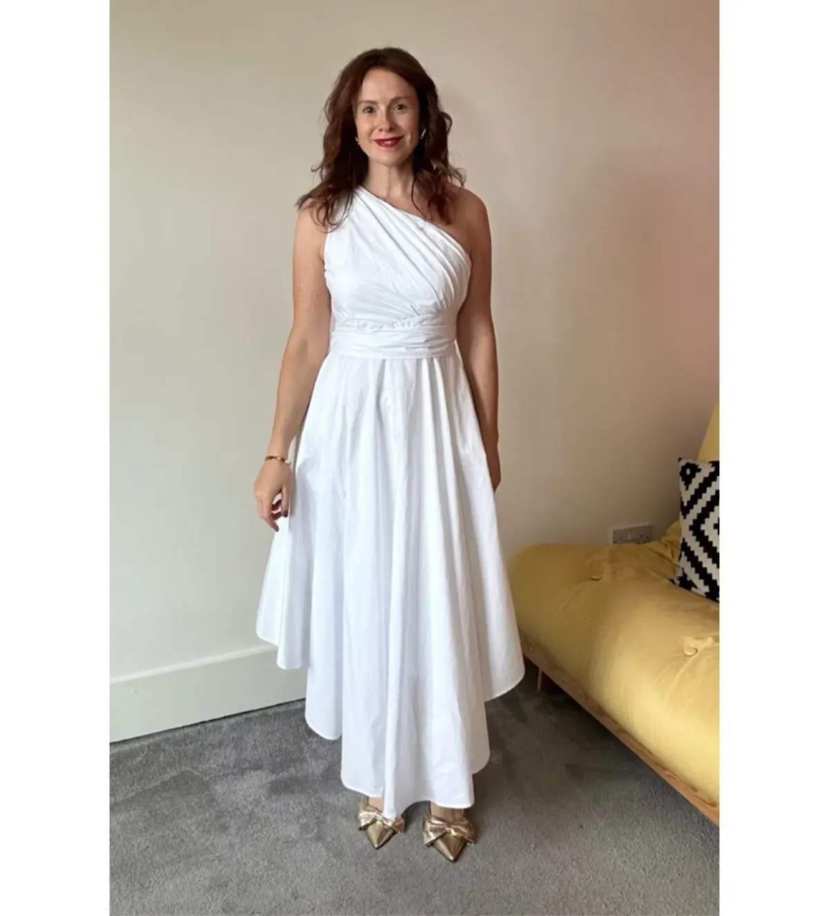 Sau Lee One Shoulder White Dress Size UK 10 - Image 1