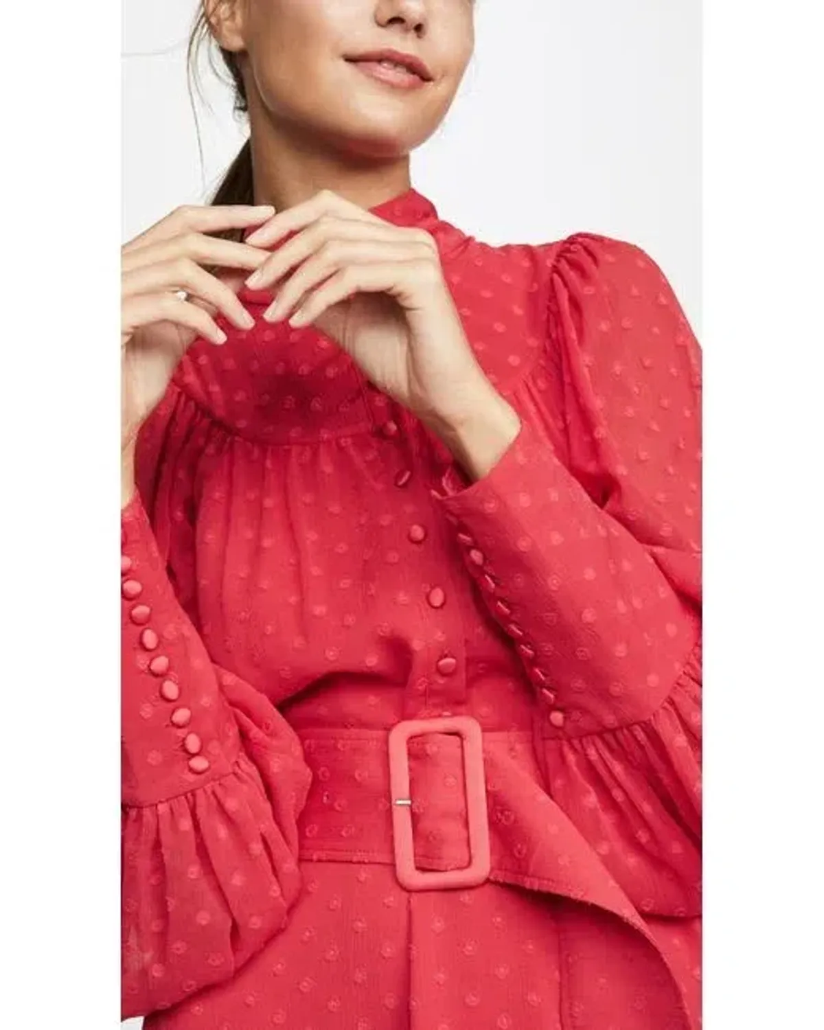 Rotate By Birger Christensen Number 37 Midi Dress Red Size UK 10 - Image 3