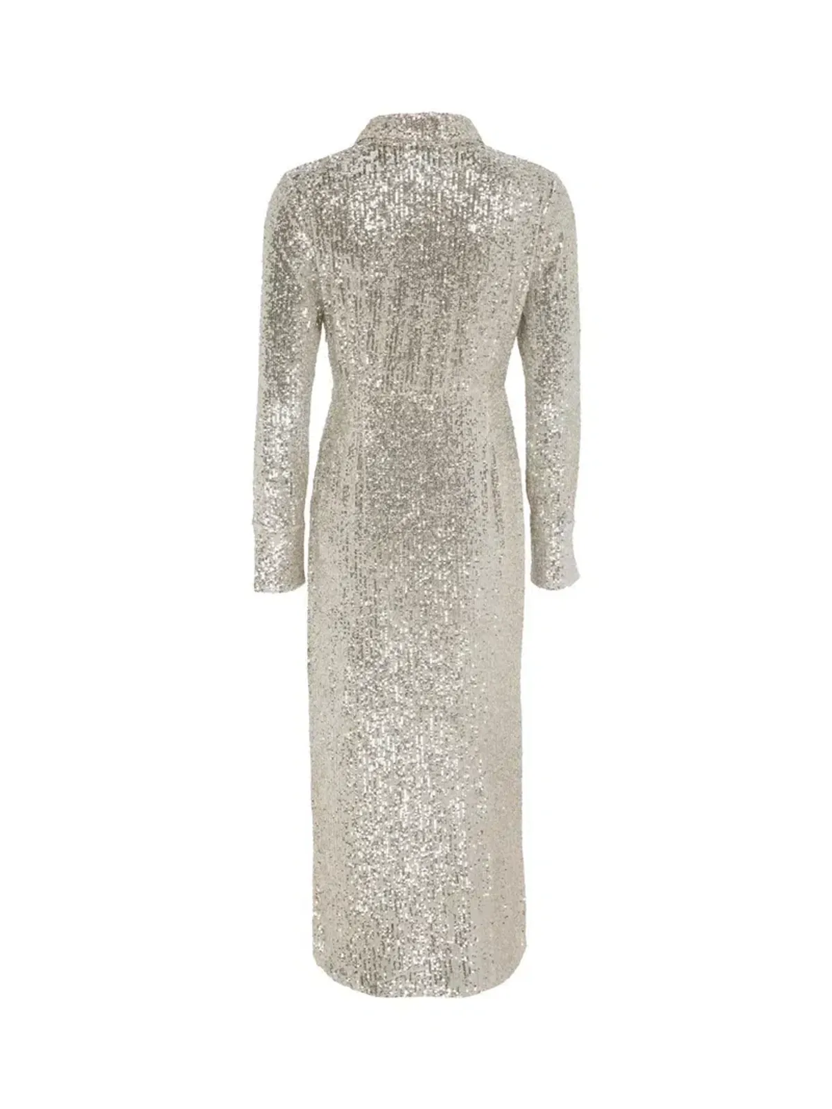 Mint Velvet Silver Sequin Midi Dress Size UK 10 - Image 2