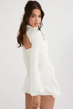 House of CB Toira Mini Dress Ivory Size UK 12 for rent on The Volte - image 3